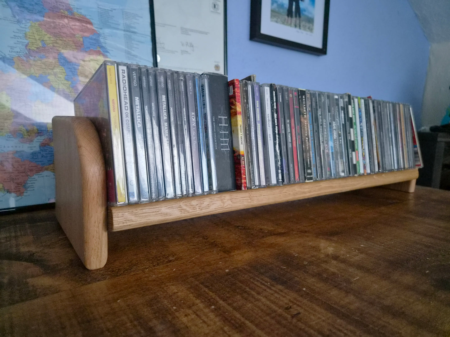 Oak Desk Top CD Rack