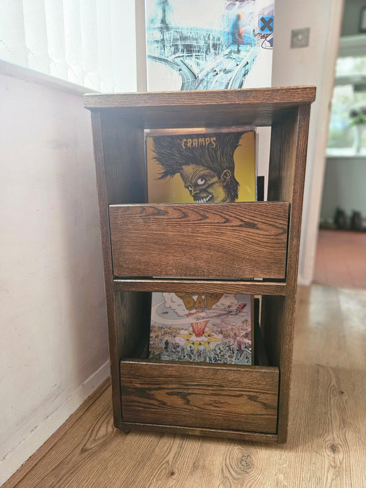 Dark Oak Vinyl Storage Filing Unit