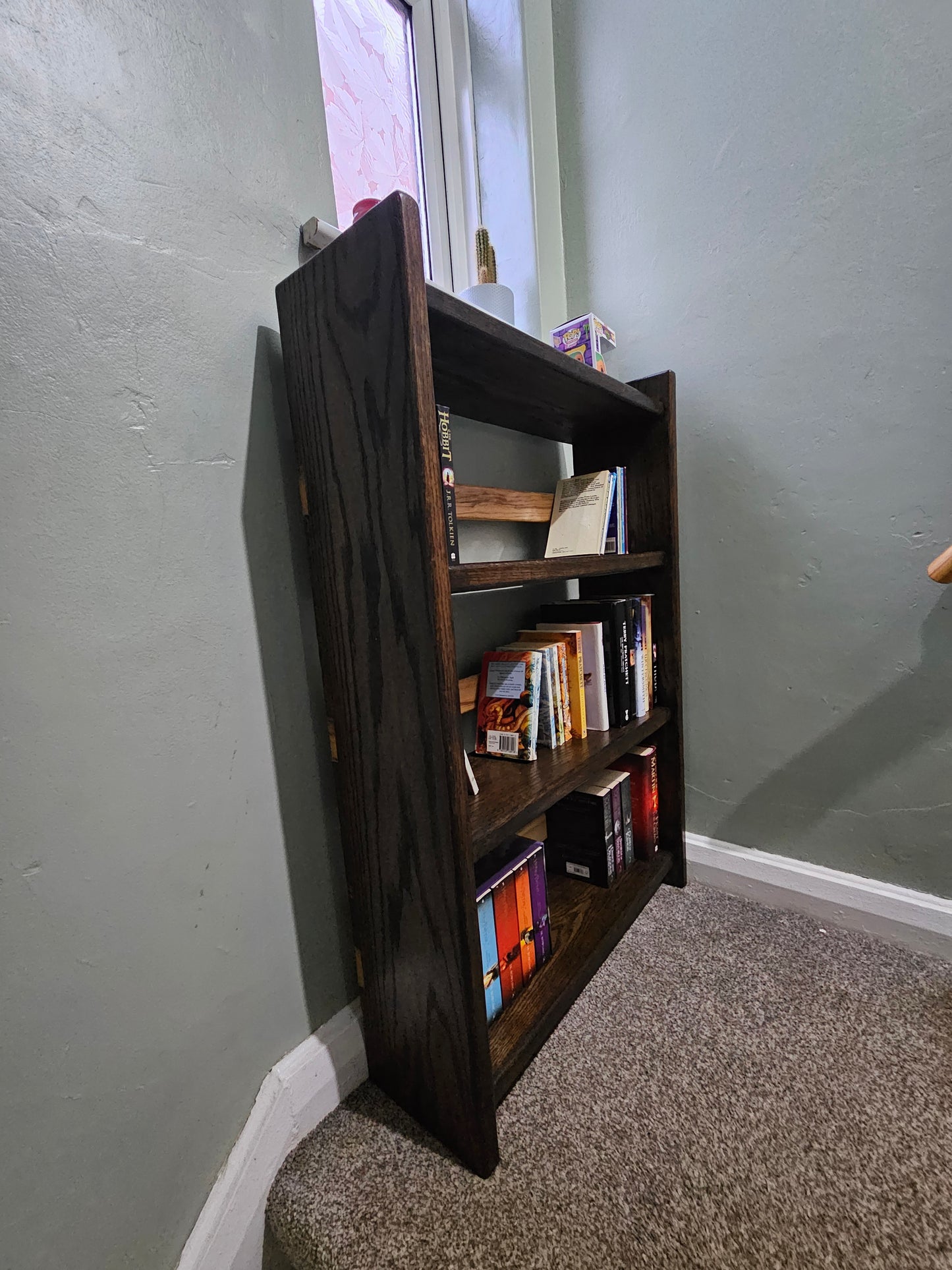 Solid Dark Oak Bookcase